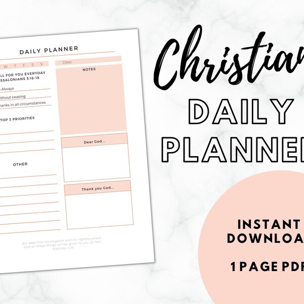 Daily Planner Printable - Etsy UK