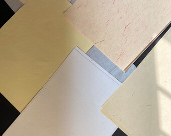 Aprobado por Khadi India: Paquete de papel de algodón surtido Artisan's Delight para caligrafía y acuarela (6 variedades) A4