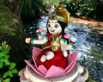 Laxmi 13.7 Inch Soft Plush Toy - Hindu Goddess