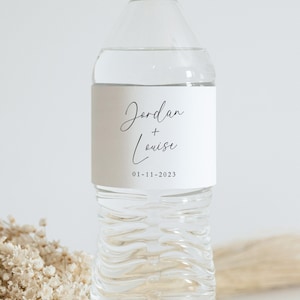 Wedding Water Bottle Label Template, Customizable & Printable Digital Download