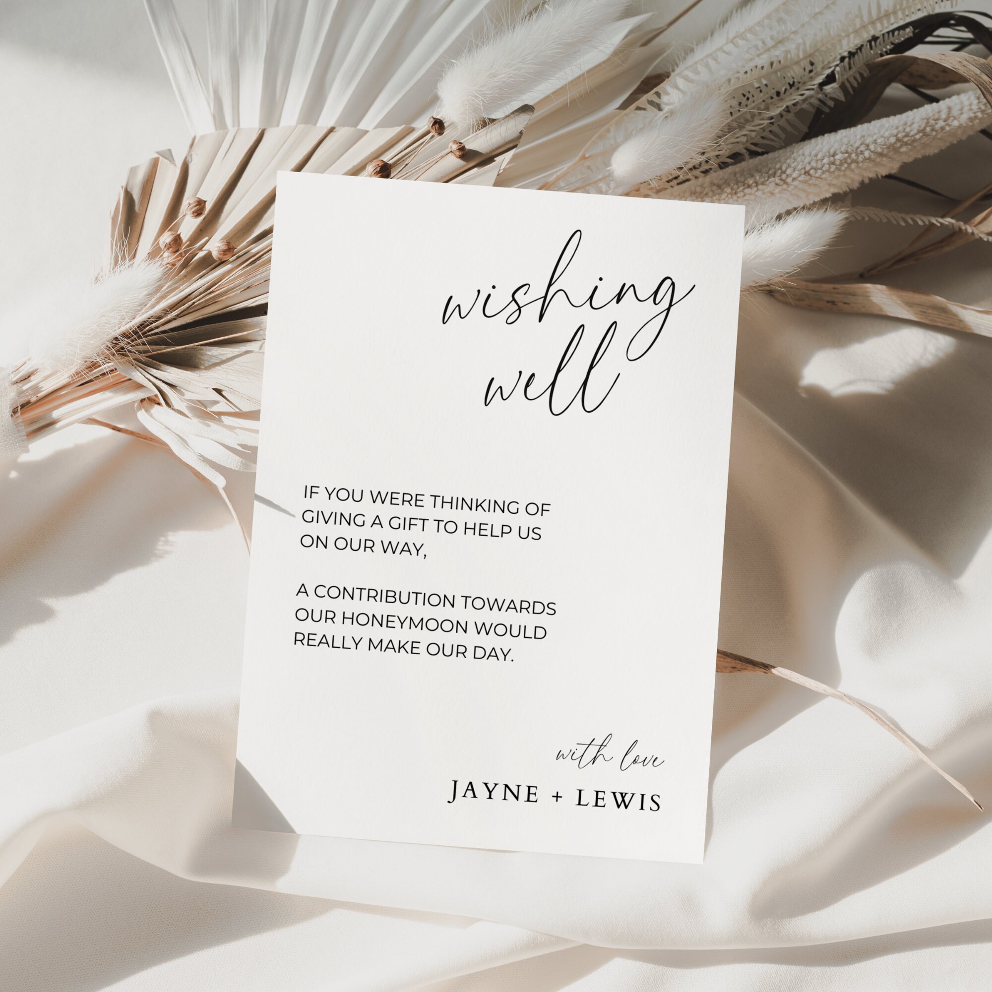 Wishing Well Card Printable Wedding Invitation Insert Etsy Australia