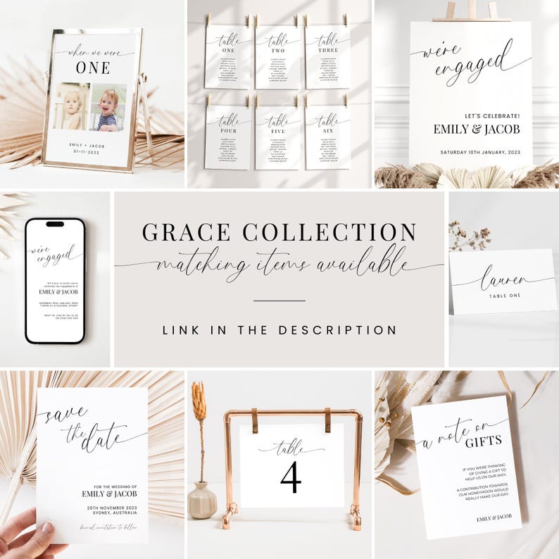 a collage of wedding stationery and stationery items