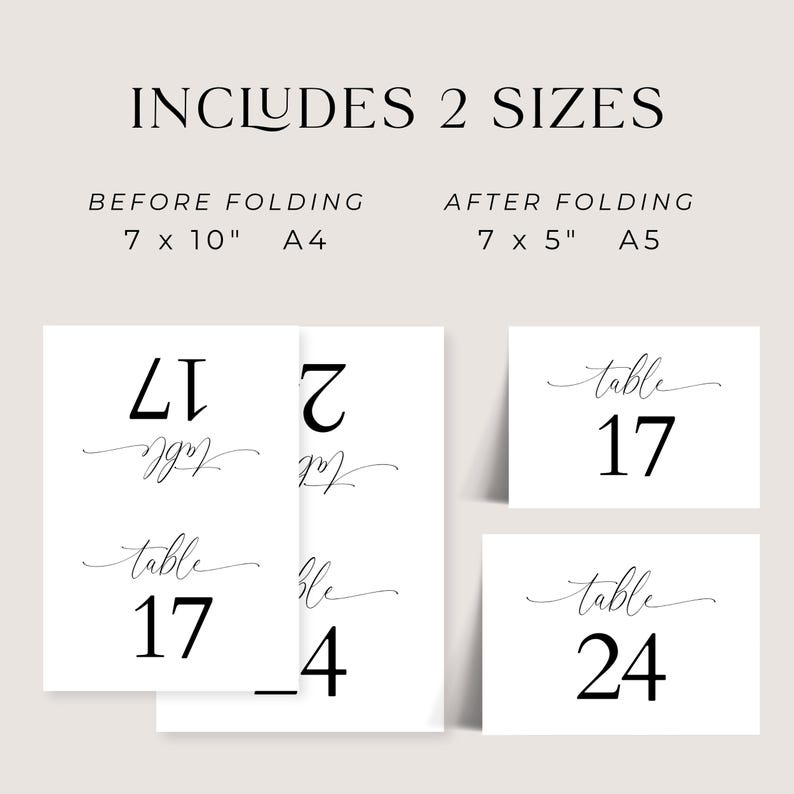 Table Number Tent Card Printable Template, Elegant Wedding Reception