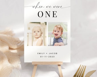 When We Were Age Wedding Table Number Signs, Editable Template, Modern Printable Wedding Table Numbers, Instant Download