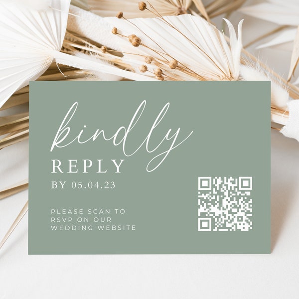Wedding Rsvp Card With Qr Code Template Etsy wedding-rsvp-card-with-qr-code-template-etsy