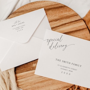 Hochzeit Umschlag Adressvorlage, spezielle Lieferung Elegant Kalligraphie druckbare Umschlag Adressierung, moderne DIY adressiert A7 Druck