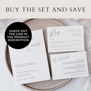 Wedding Details Card Insert, Printable Wedding Invitation Enclosure Portrait, Editable Template, Instant Download, Minimal image 4