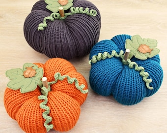 Knitted Pumpkins – Cozy Fall Home Decor – Handmade Autumn Decorations – Seasonal Gift Idea – Multicolor Fall Decor – Premium Quality