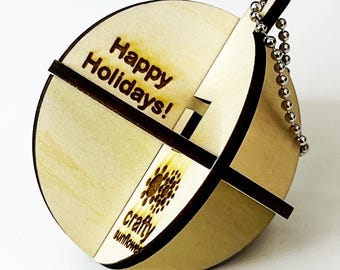 Sphere Ornament Puzzle – DIY Puzzle & Ornament – Original Design – Custom Engraving – Part of the Series