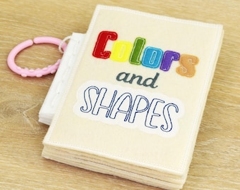 Colores y formas – Libro blando para bebés – Juguete sensorial educativo – Actividad de viaje para niños pequeños
