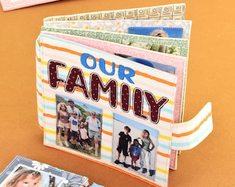Personalized Fabric Photo Book – Large Family Album – Custom Soft Baby Book – 6+ Pages