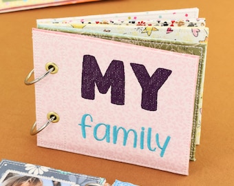 Personalized Fabric Photo Book – Small Family Album – Custom Soft Baby Book – 4+ Pages