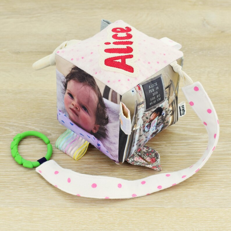 5” Personalized Photo Block – Custom Soft Sensory Toy – Family Fabric ...