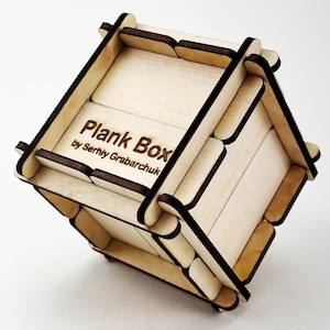 Caja de tablones – Rompecabezas de madera 3D / Diseño original / Cubo de tablones entrelazados DIY / Regalo de ingenio / Rompecabezas de madera hecho a mano / Juguete de escritorio