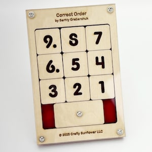 Correct Order – Wooden Sliding Block Puzzle | Original Design | Handcrafted Brain Teaser | Logic Puzzle Gift | Eco-Friendly Mind Challenge