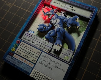 Digimon 3D Card | LED lightened | Shadowbox | Bo-933 エクスブイモン XV-mon | Handmade | DTCG