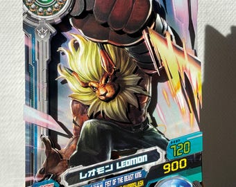 Digimon 3D Card | Shadowbox | D1-54 N Leomon レオモン | Handmade |