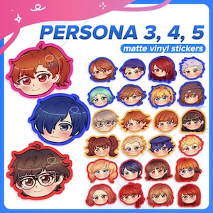 Persona 3, 4, 5 Vinyl Glitter and Matte Stickers