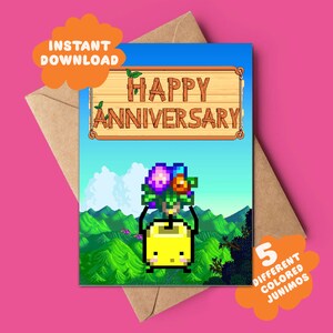 Karta z pozdrowieniami z okazji rocznicy Stardew Valley | Natychmiastowe pobranie