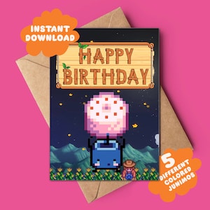 Cartão de aniversário Stardew Valley | Download instantâneo