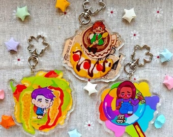 Foodies-sleutelhanger | Stardew Valley acryl bedel | Leuk gamercadeau