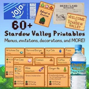 Stardew Valley Party Deko | CANVA Bearbeitbar | Sofort-Downloads