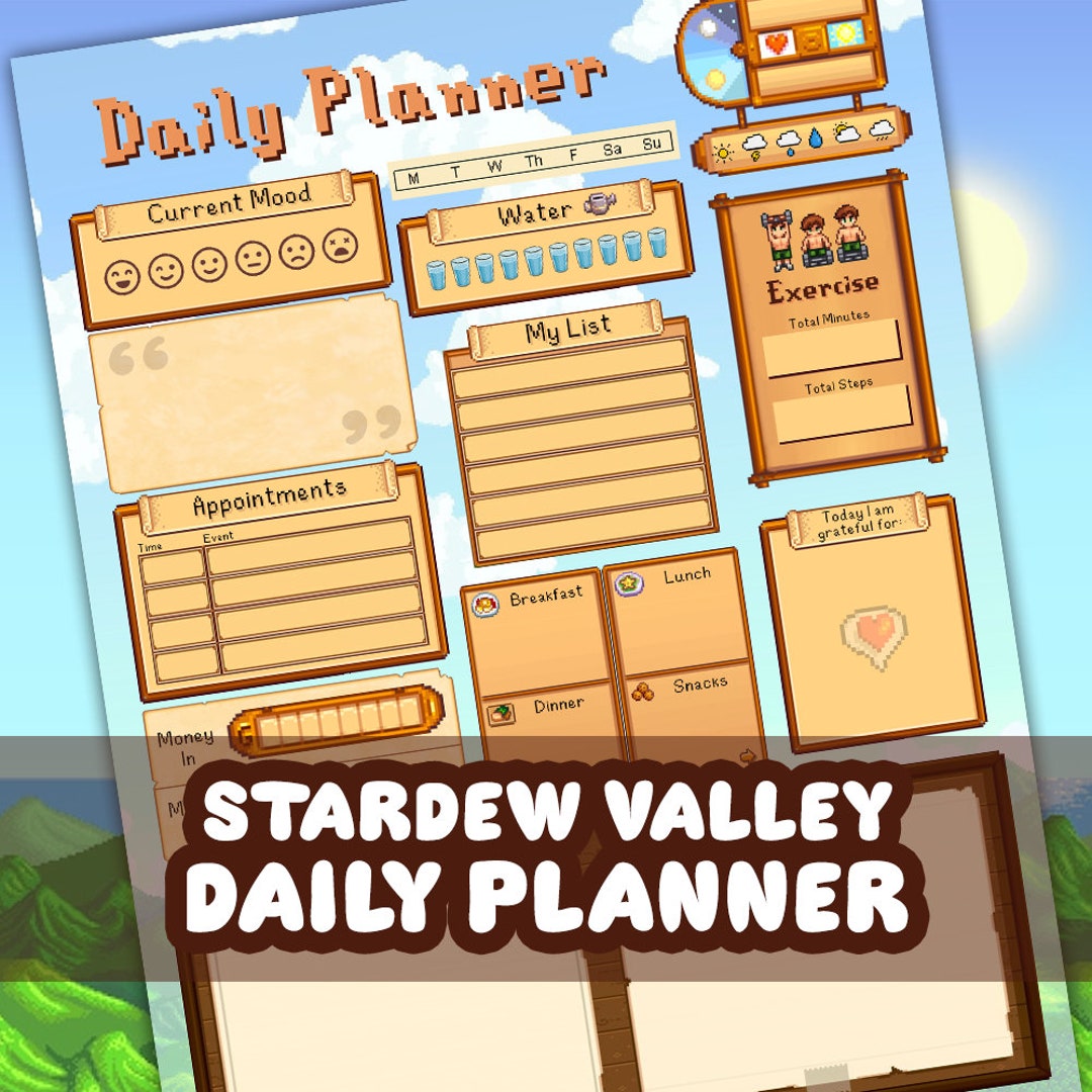 Stardew Valley Daily Planner Printable - Etsy
