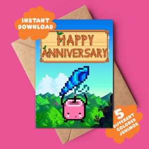 Wenskaart huwelijksverjaardag Stardew Valley | Direct downloaden