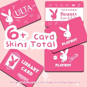 Skins pour cartes Playboy roses | Sticker pour carte de débit | Sticker pour carte de crédit | Autocollants pour cartes