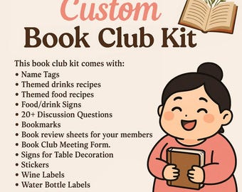 Custom Made Book Club Kit  | Book Club Kit | Canva Edible | Booktok |  Book Club Printables