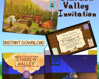 STARDEW VALLEY Inspired Digital Birthday Invitation Template, Farm-themed Party Invite, Cute ...