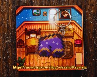 Portachiavi Stardew Valley Purple Shorts / Ciondolo in acrilico Mayor's Shorts per giocatori accoglienti