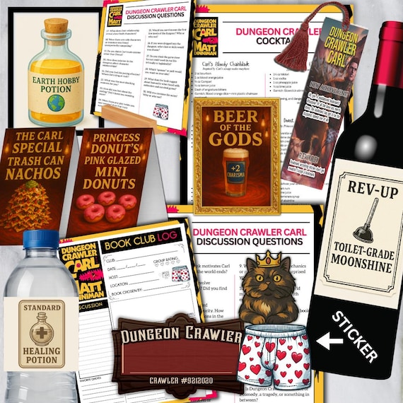 Dungeon Crawler Carl #1  | Book Club Kit | Canva Edible | Booktok |  Book Club Printables