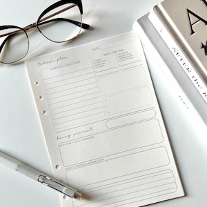 Mindfulness Daily Planner Insert | Agenda, Meal Tracker, Self-Care