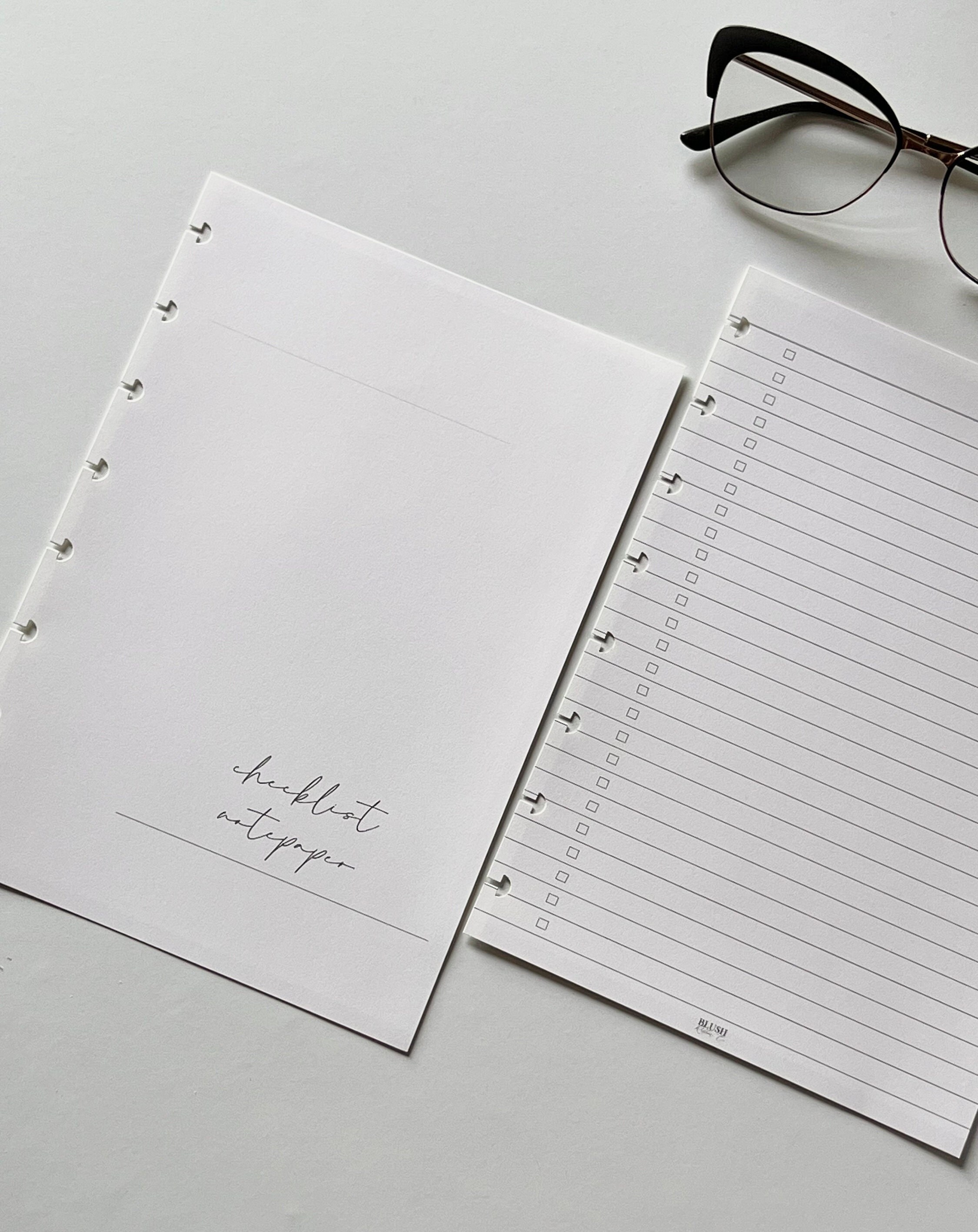 Checklist Notepaper Note Pages Printed Planner Inserts - Etsy