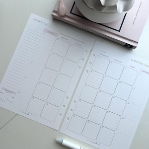 2025 Monthly Calendar Planner Inserts | Serif font | MO4P | Cover Page/Break | Printed | Classic, Half Letter, A5, MiniHP, Personal/Wide, A6
