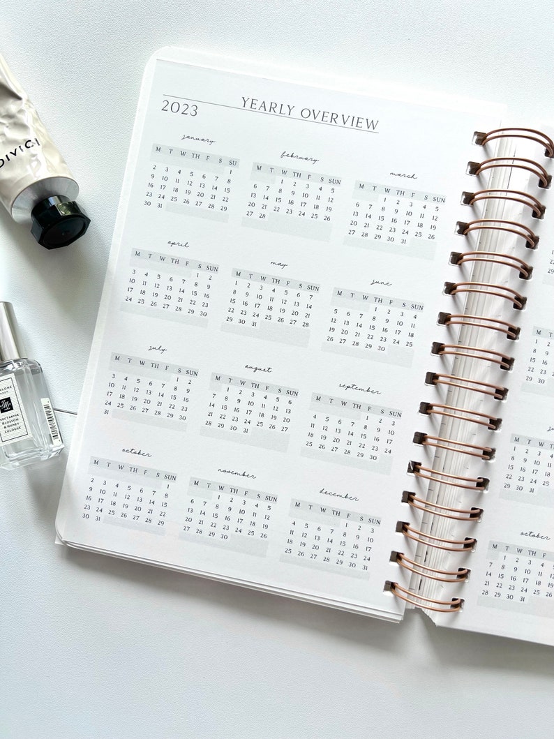 Academic Planner 2024 MONOGRAMMED Cover 12 Month Monthly & Weekly Pages