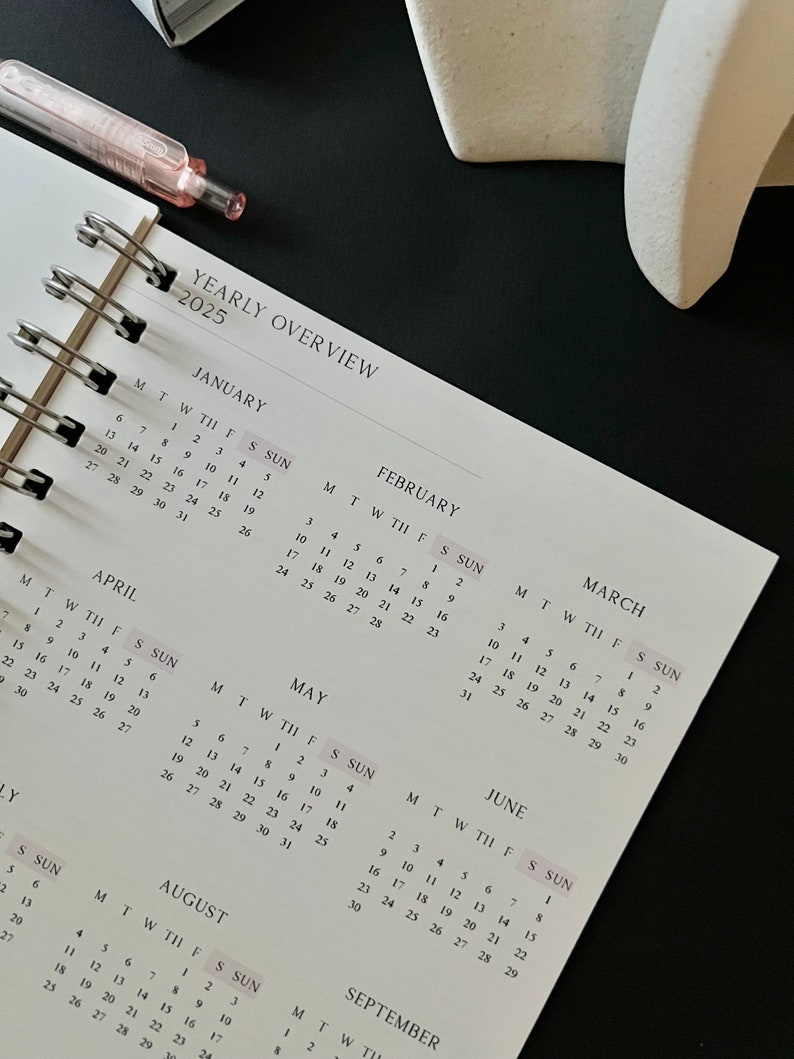 Academic Planner 2024 MONOGRAMMED Cover 12 Month Monthly & Weekly Pages