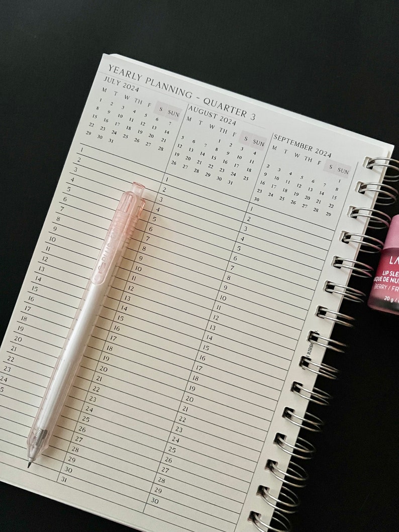 Academic Planner 2024 MONOGRAMMED Cover 12 Month Monthly & Weekly Pages