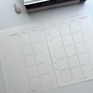 2025 Monthly Calendar Planner Inserts | Cursive | MO4P | Cover Page/Break | Printed | Classic, Half Letter, A5, MiniHP, Personal/Wide, A6