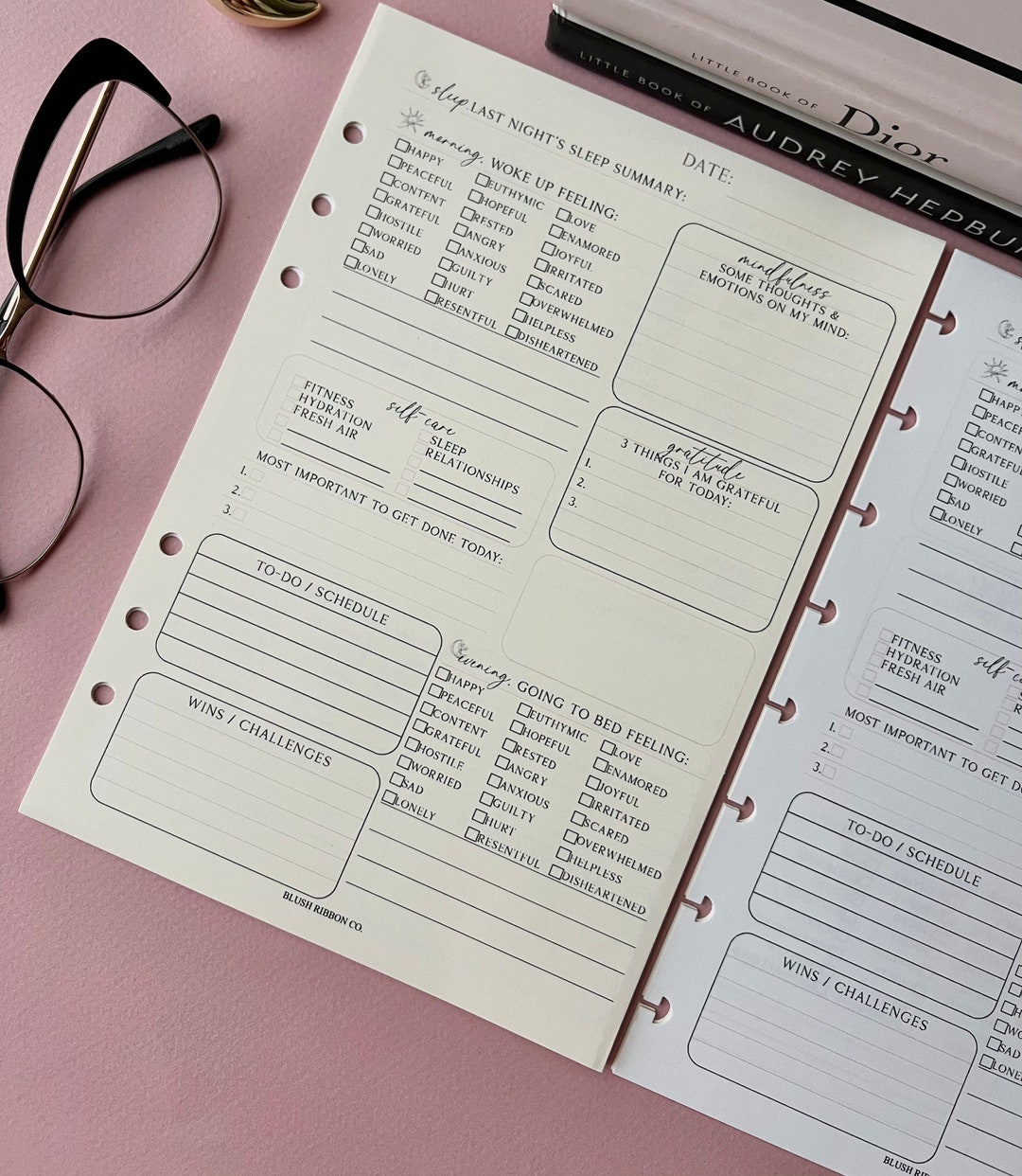 Mindfulness Daily Planner Insert | Agenda, Gratitude, Mood Tracker - Etsy