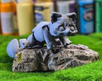 3D printed articulated raccoon fidget figure