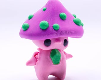 3D printed articulated mushroom pixie- fun adhd fidget toy for stress relief and relaxation