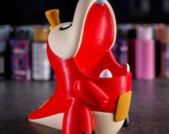 3D printed fuecoco pen holder/planter-unique hand painted desk and room decor