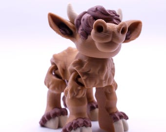 3D printed articulated Highland cow- fun adhd fidget toy for stress relief and relaxation
