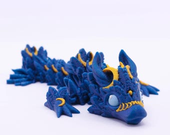 3D printed articulated baby lunar dragon- fidget toy for stress relief and cute decor