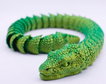 3D printed articulated basilisk figure-flexi fidget sensory toy for adhd- the perfect desk companion and gift