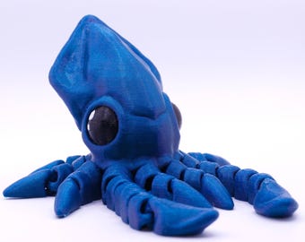 3D printed articulated squid- adhd fidget toy for stress relief and relaxation