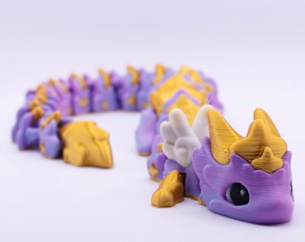 3D printed articulated dragon luna- fidget toy for stress relief and cute decor