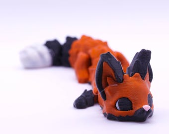 3D printed articulated fox- fun adhd fidget toy for stress relief and relaxation
